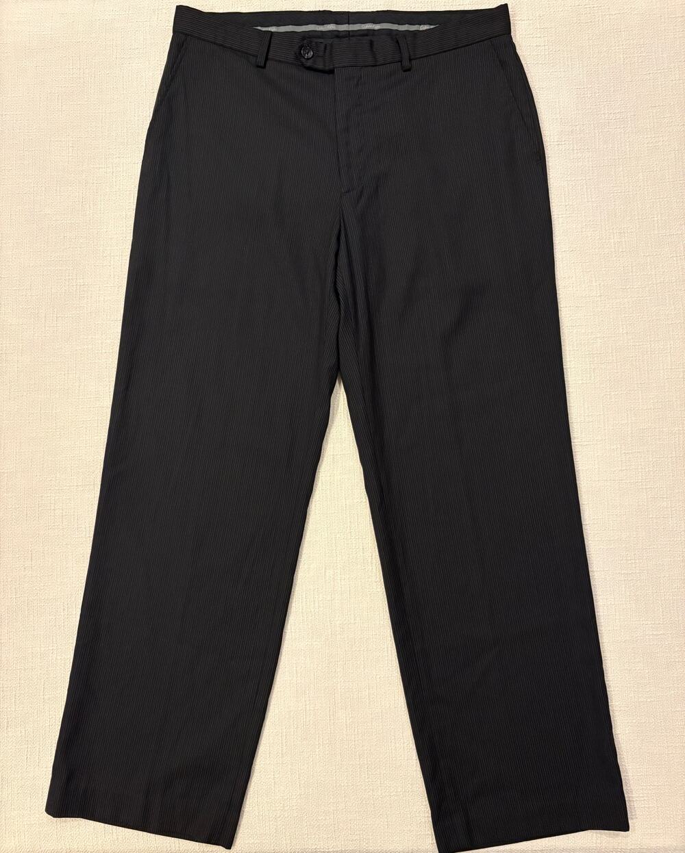 Calvin Klein Men's Black Pinstripe Dress Pants 34x30